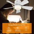Pikkukuva 8 / 9: OBOSOE valkoinen kattotuuletin LED-valaistuksella 45 cm himmennettävä tuulettimen lamppu E27 kaukosäädin 4 nopeutta 3 valon väriä