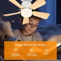 Pikkukuva 8 / 9: OBOSOE puujäljitelmä kattotuuletin LED-valaistuksella 45 cm himmennettävä tuulettimen lamppu E27 kaukosäädin 4 nopeutta