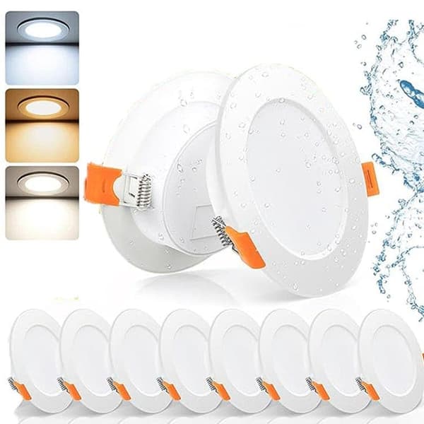 OBOSOE 10-Pack upotettavat LED-kohdevalot – IP65 vedenpitävä, 4000K neutraali valkoinen valo kylpyhuoneeseen ja kotiin