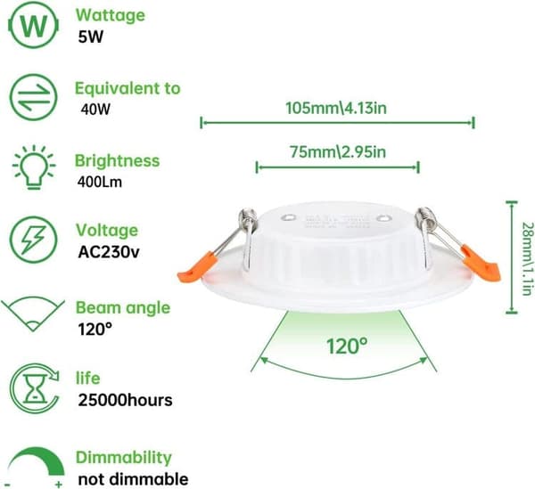 OBOSOE 10-Pack upotettavat LED-kohdevalot – IP65 vedenpitävä, 4000K neutraali valkoinen valo kylpyhuoneeseen ja kotiin