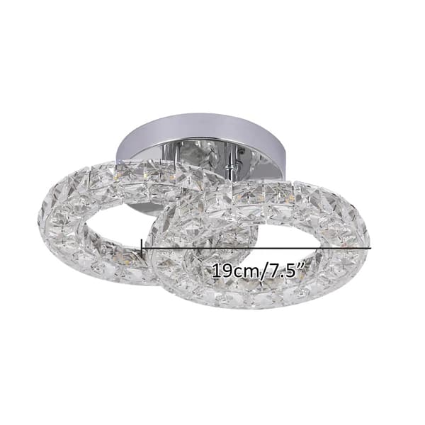 Loftkrystal LED-lampe, justerbar farvetemperatur, moderne elegant design,Varm Hvid, 20w
