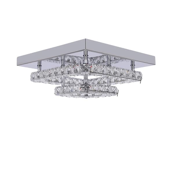 Krystal Loftlampe, Energi Effektiv 24W, Justerbar Lystemperatur,3M 27 cm x 27 cm, Kold Hvid