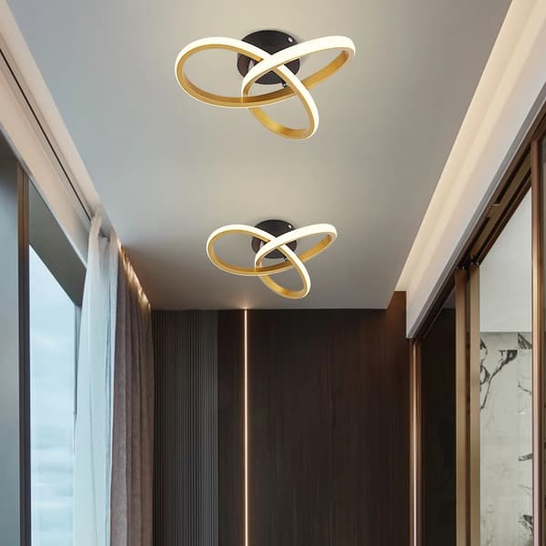 Acryl LED Loftlampe, Minimalistisk Design, Varme og Kolde Hvide Muligheder,Varm Hvid, 2 stk. guld