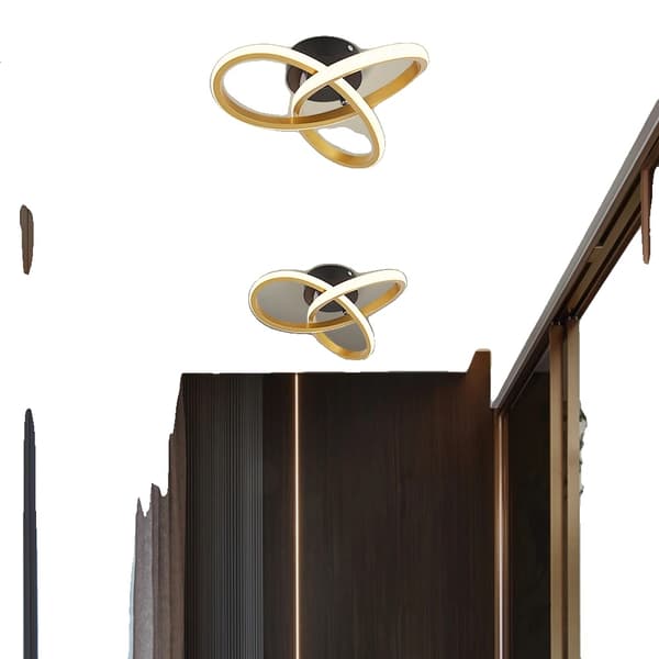 Acryl LED Loftlampe, Minimalistisk Design, Varme og Kolde Hvide Muligheder,Varm Hvid, 2 stk. guld