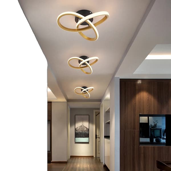 Acryl LED Loftlampe, Minimalistisk Design, Varme og Kolde Hvide Muligheder,Kold Hvid, 3 stk guld