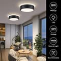 Miniatyrbild 3 av 8: Bomclap Svart LED-taklampa, minimalistisk plafond,Taklampa 3 färgtemperaturer, 24 cm Lämplig för sovrum Balkong Matsal Study