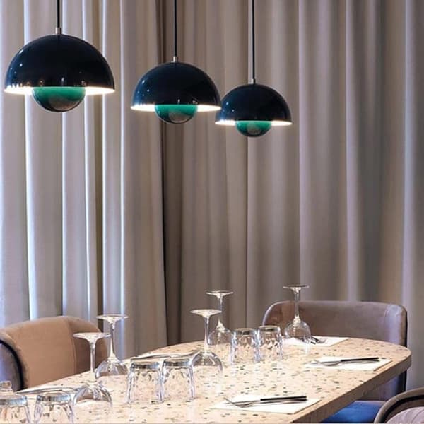 OBOSOE moderne LED vedhæng 23cm - Halvcirkelformet blomsterknopdesign med justerbart lys 3000K–6000K