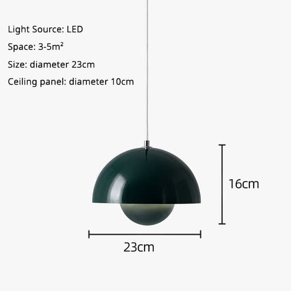 OBOSOE moderne LED vedhæng 23cm - Halvcirkelformet blomsterknopdesign med justerbart lys 3000K–6000K