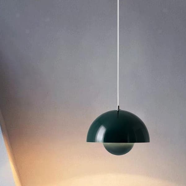 OBOSOE moderne LED vedhæng 23cm - Halvcirkelformet blomsterknopdesign med justerbart lys 3000K–6000K