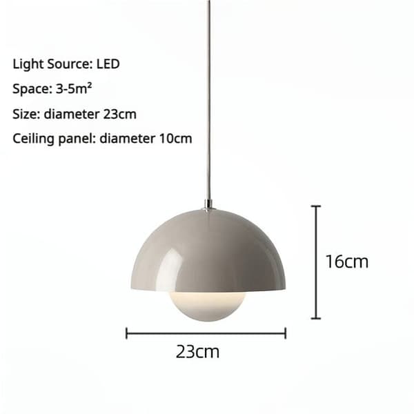 OBOSOE moderne LED vedhæng 23cm - Halvcirkelformet blomsterknopdesign med justerbart lys 3000K–6000K