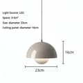 Miniatyrbillede 2 af 7: OBOSOE moderne LED vedhæng 23cm - Halvcirkelformet blomsterknopdesign med justerbart lys 3000K–6000K