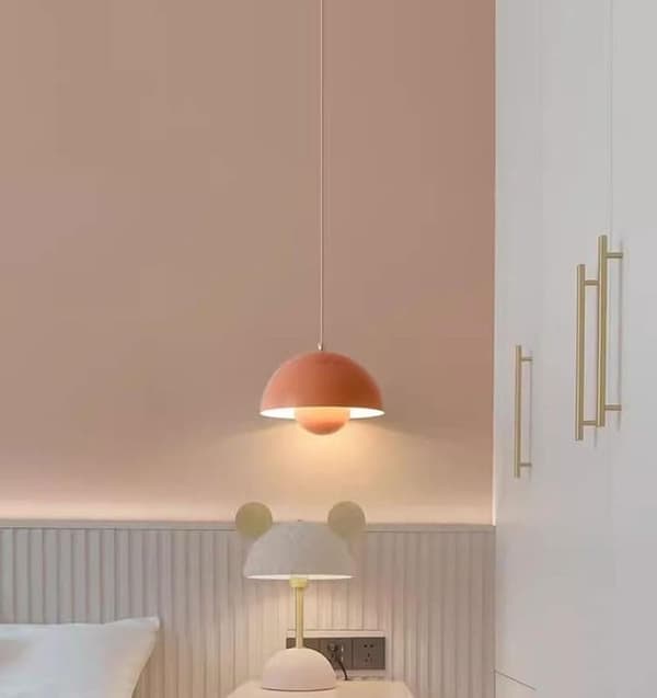 OBOSOE moderne LED vedhæng 23cm - Halvcirkelformet blomsterknopdesign med justerbart lys 3000K–6000K