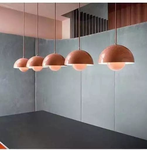 OBOSOE moderne LED vedhæng 23cm - Halvcirkelformet blomsterknopdesign med justerbart lys 3000K–6000K