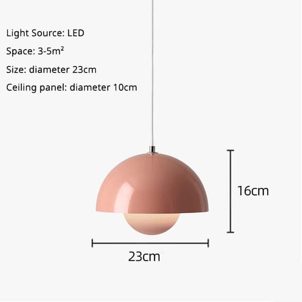 OBOSOE moderne LED vedhæng 23cm - Halvcirkelformet blomsterknopdesign med justerbart lys 3000K–6000K