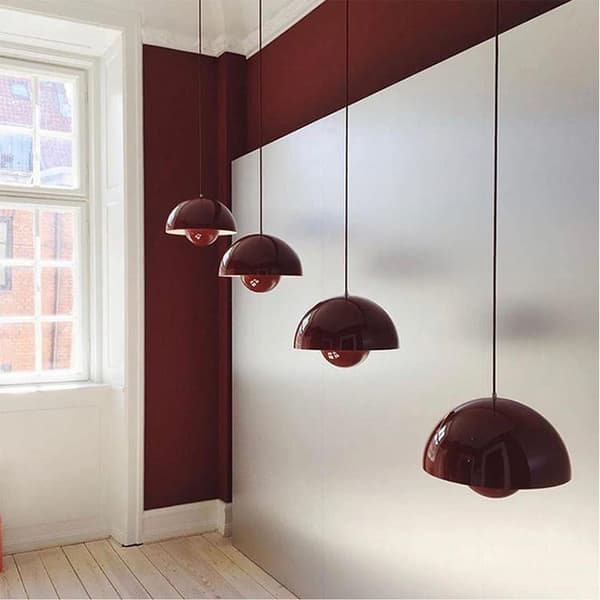 OBOSOE moderne LED vedhæng 23cm - Halvcirkelformet blomsterknopdesign med justerbart lys 3000K–6000K