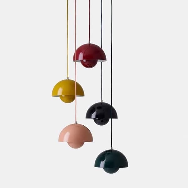 OBOSOE moderne LED vedhæng 23cm - Halvcirkelformet blomsterknopdesign med justerbart lys 3000K–6000K
