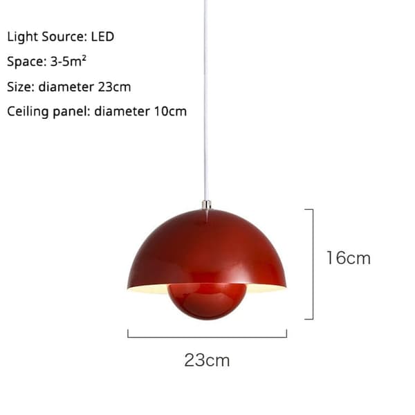 OBOSOE moderne LED vedhæng 23cm - Halvcirkelformet blomsterknopdesign med justerbart lys 3000K–6000K