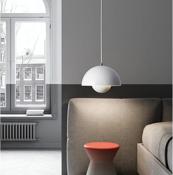 OBOSOE moderne LED vedhæng 23cm - Halvcirkelformet blomsterknopdesign med justerbart lys 3000K–6000K