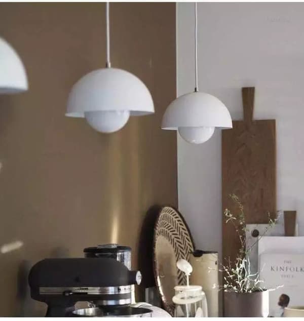 OBOSOE moderne LED vedhæng 23cm - Halvcirkelformet blomsterknopdesign med justerbart lys 3000K–6000K