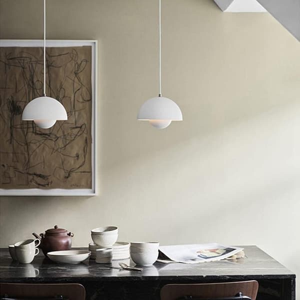 OBOSOE moderne LED vedhæng 23cm - Halvcirkelformet blomsterknopdesign med justerbart lys 3000K–6000K
