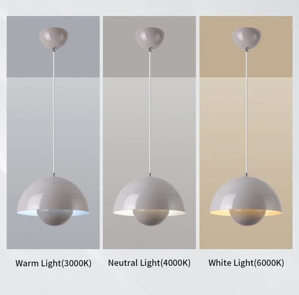 OBOSOE moderne LED vedhæng 23cm - Halvcirkelformet blomsterknopdesign med justerbart lys 3000K–6000K