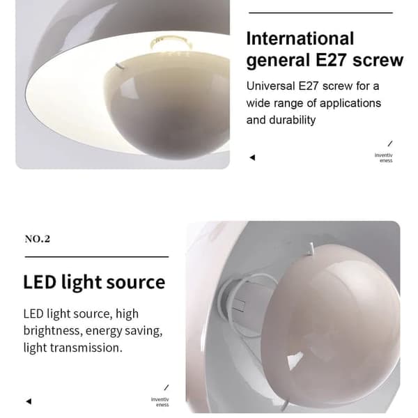 OBOSOE moderne LED vedhæng 23cm - Halvcirkelformet blomsterknopdesign med justerbart lys 3000K–6000K