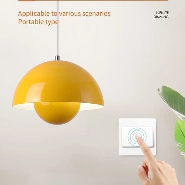 OBOSOE moderne LED vedhæng 23cm - Halvcirkelformet blomsterknopdesign med justerbart lys 3000K–6000K