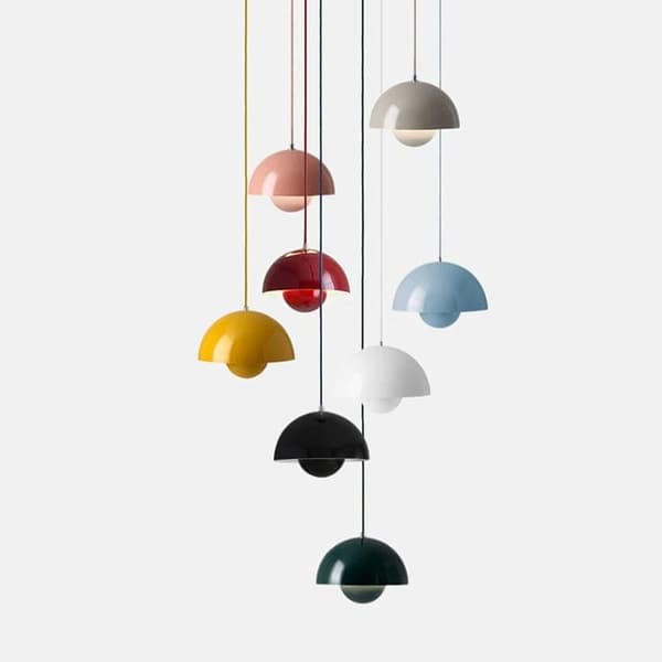 OBOSOE moderne LED vedhæng 23cm - Halvcirkelformet blomsterknopdesign med justerbart lys 3000K–6000K