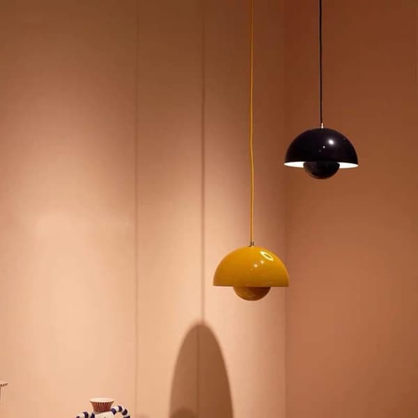 OBOSOE moderne LED vedhæng 23cm - Halvcirkelformet blomsterknopdesign med justerbart lys 3000K–6000K