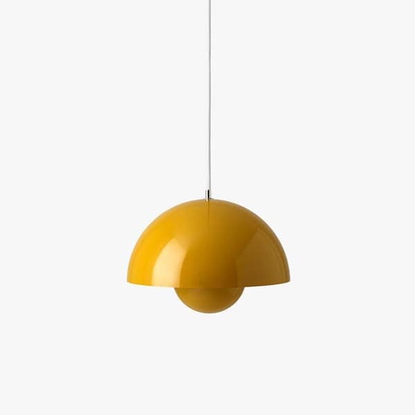 OBOSOE moderne LED vedhæng 23cm - Halvcirkelformet blomsterknopdesign med justerbart lys 3000K–6000K Gul