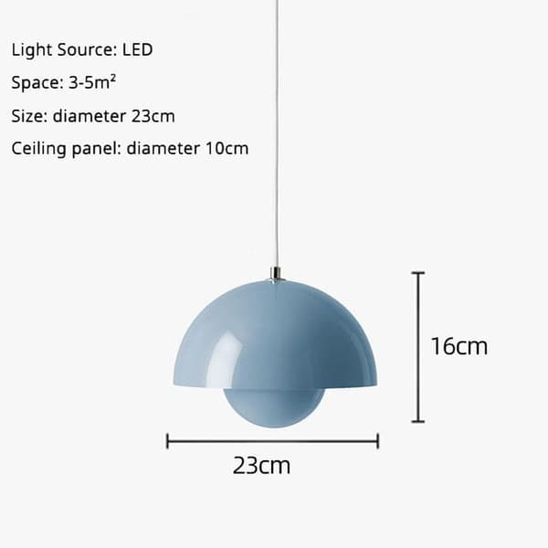 OBOSOE moderne LED vedhæng 23cm - Halvcirkelformet blomsterknopdesign med justerbart lys 3000K–6000K