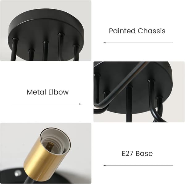 OBOSOE Industriel Loftslampe E27 til Stue Soveværelse Køkken Spisestue, Retro Design, uden pære