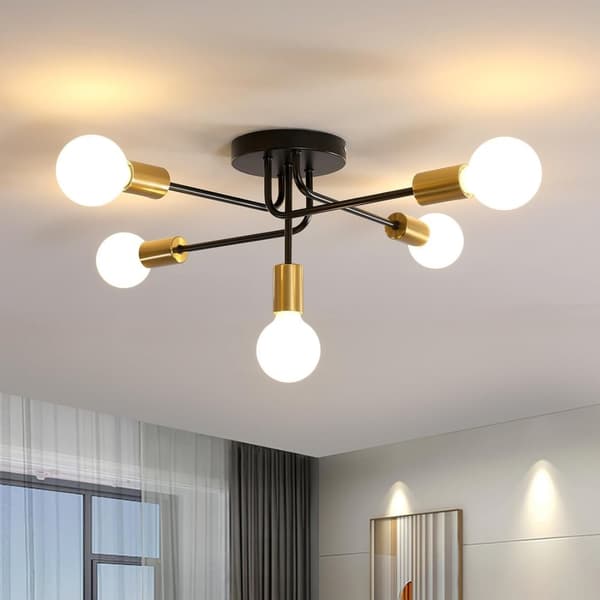 OBOSOE Industriel Loftslampe E27 til Stue Soveværelse Køkken Spisestue, Retro Design, uden pære