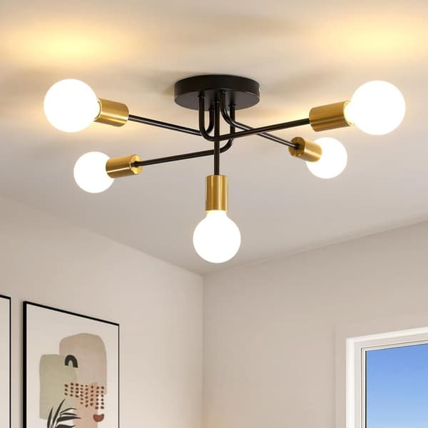 OBOSOE Industriel Loftslampe E27 til Stue Soveværelse Køkken Spisestue, Retro Design, uden pære