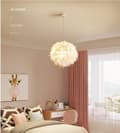 Miniatyrbillede 7 af 9: OBOSOE moderne hvid fjerlampe loftslampe 30 cm lampeskærm til børneværelse og stue, ekskl. glødepære