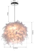 Miniatyrbillede 2 af 9: OBOSOE moderne hvid fjerlampe loftslampe 30 cm lampeskærm til børneværelse og stue, ekskl. glødepære