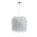 Miniatyrbillede 1 af 9: OBOSOE moderne hvid fjerlampe loftslampe 30 cm lampeskærm til børneværelse og stue, ekskl. glødepære