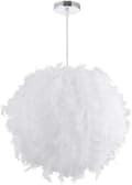Miniatyrbillede 1 af 8: OBOSOE moderne hvid fjerlampe loftslampe 30 cm lampeskærm til børneværelse og stue, ekskl. glødepære
