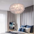 Miniatyrbillede 5 af 7: OBOSOE moderne hvid fjerlampe loftslampe 30 cm lampeskærm til børneværelse og stue, ekskl. glødepære