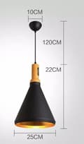 Pikkukuva 2 / 8: OBOSOE Vintage kattovalaisin musta/kulta Ø24/34cm korkeussäädettävä E27 keittiöbaariin (polttimo ei sisälly toimitukseen)