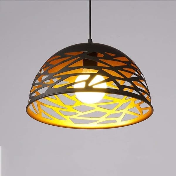 OBOSOE Industriel Metal Loftslampe, LED Loftslampe, Justerbar Sort 40cm E27 Til Indendørs Køkken Spisestue 220V