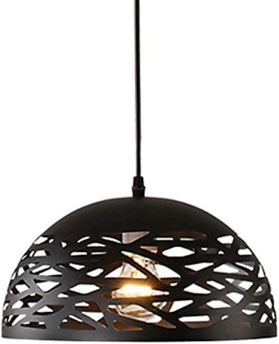 OBOSOE Industriel Metal Loftslampe, LED Loftslampe, Justerbar Sort 40cm E27 Til Indendørs Køkken Spisestue 220V