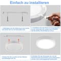 Miniatyrbild 8 av 8: OBOSOE LED taklampa 24W 30cm IP44 – Vit rund plafond för kök, badrum, barnrum