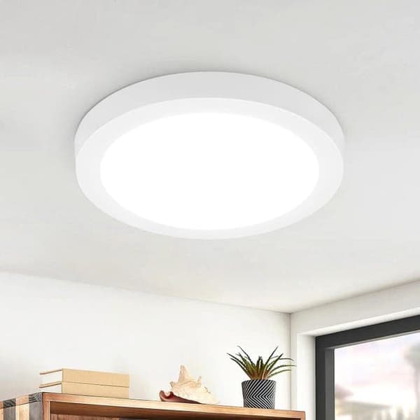 OBOSOE LED taklampa 24W 30cm IP44 – Vit rund plafond för kök, badrum, barnrum Vit Vitt ljus, 18W, 220MM