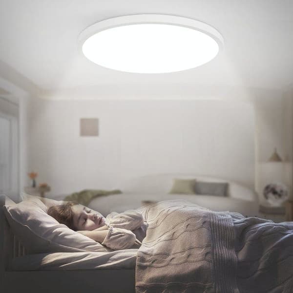 OBOSOE LED taklampa 24W 30cm IP44 – Vit rund plafond för kök, badrum, barnrum