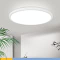 Miniatyrbild 1 av 8: OBOSOE LED taklampa 24W 30cm IP44 – Vit rund plafond för kök, badrum, barnrum
