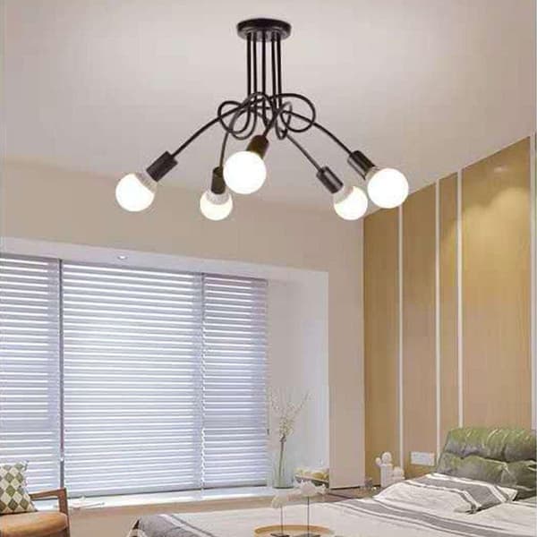 OBOSOE 5-arms loftslampe, moderne loftslampe(r), E27-fatning (pære medfølger ikke)