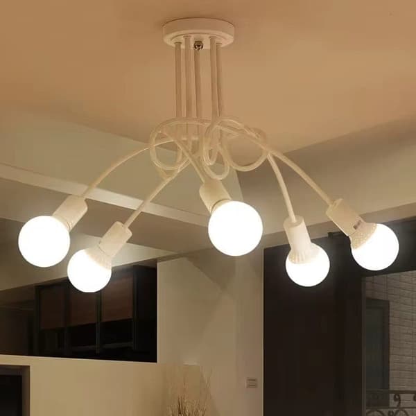 OBOSOE 5-arms loftslampe, moderne loftslampe(r), E27-fatning (pære medfølger ikke)