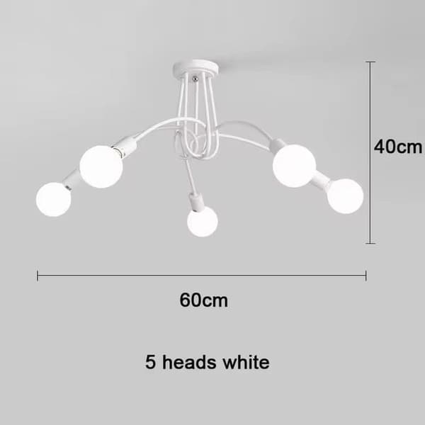 OBOSOE 5-arms loftslampe, moderne loftslampe(r), E27-fatning (pære medfølger ikke)