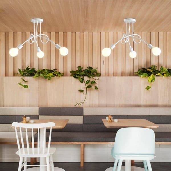 OBOSOE 5-arms loftslampe, moderne loftslampe(r), E27-fatning (pære medfølger ikke)